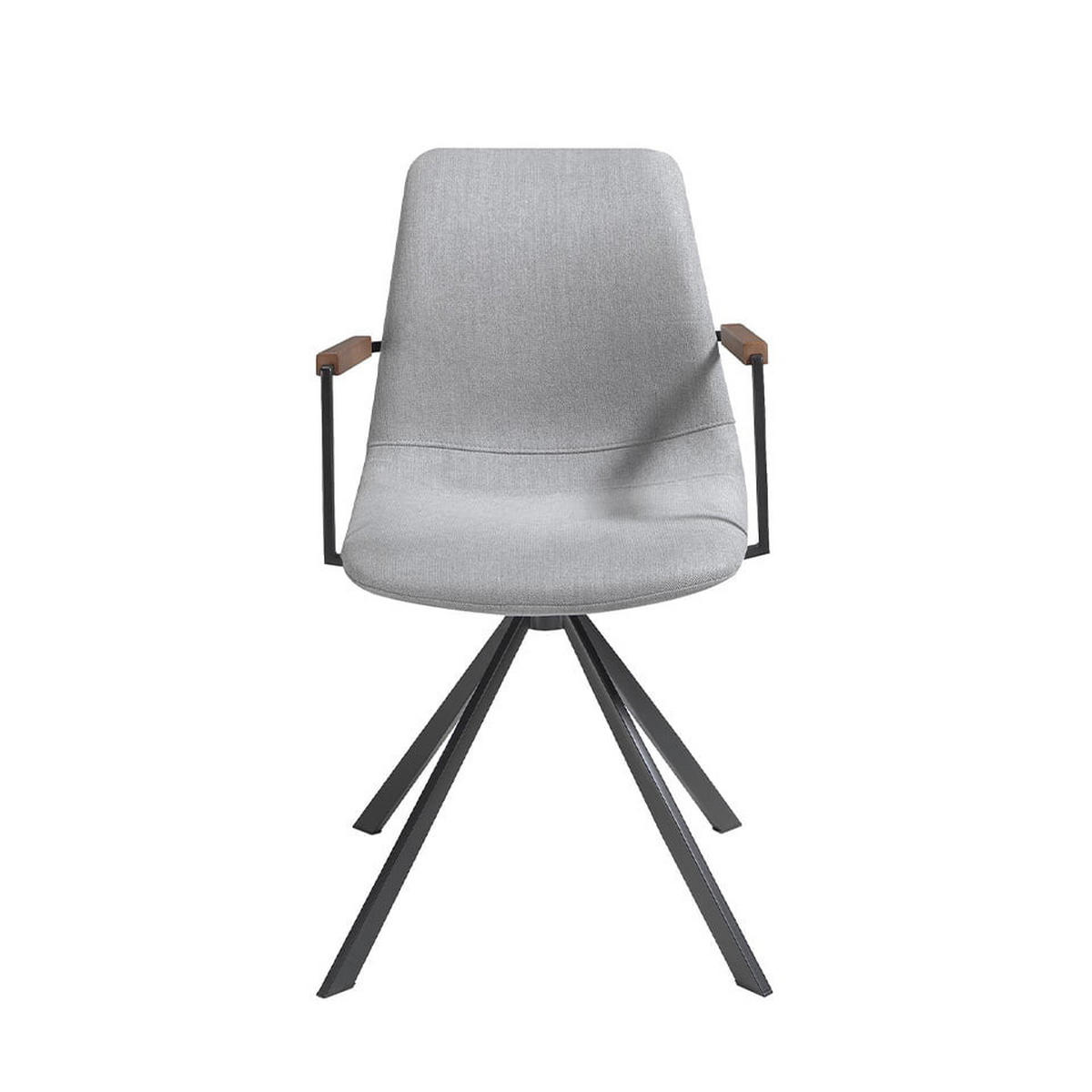 ESSZIMMERSTUHL Stoff Grau , Walnuss , Schwarz - Nussbaumfarben/Schwarz, Textil (50/85/62cm) - ANGEL CERDA