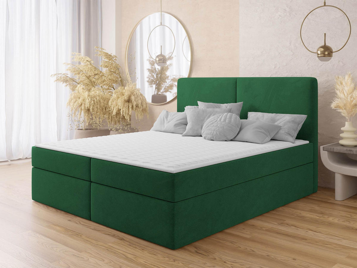 BOXBETT Claire - Schwarz/Grün, Holz/Kunststoff (180/200cm) - MIRJAN24