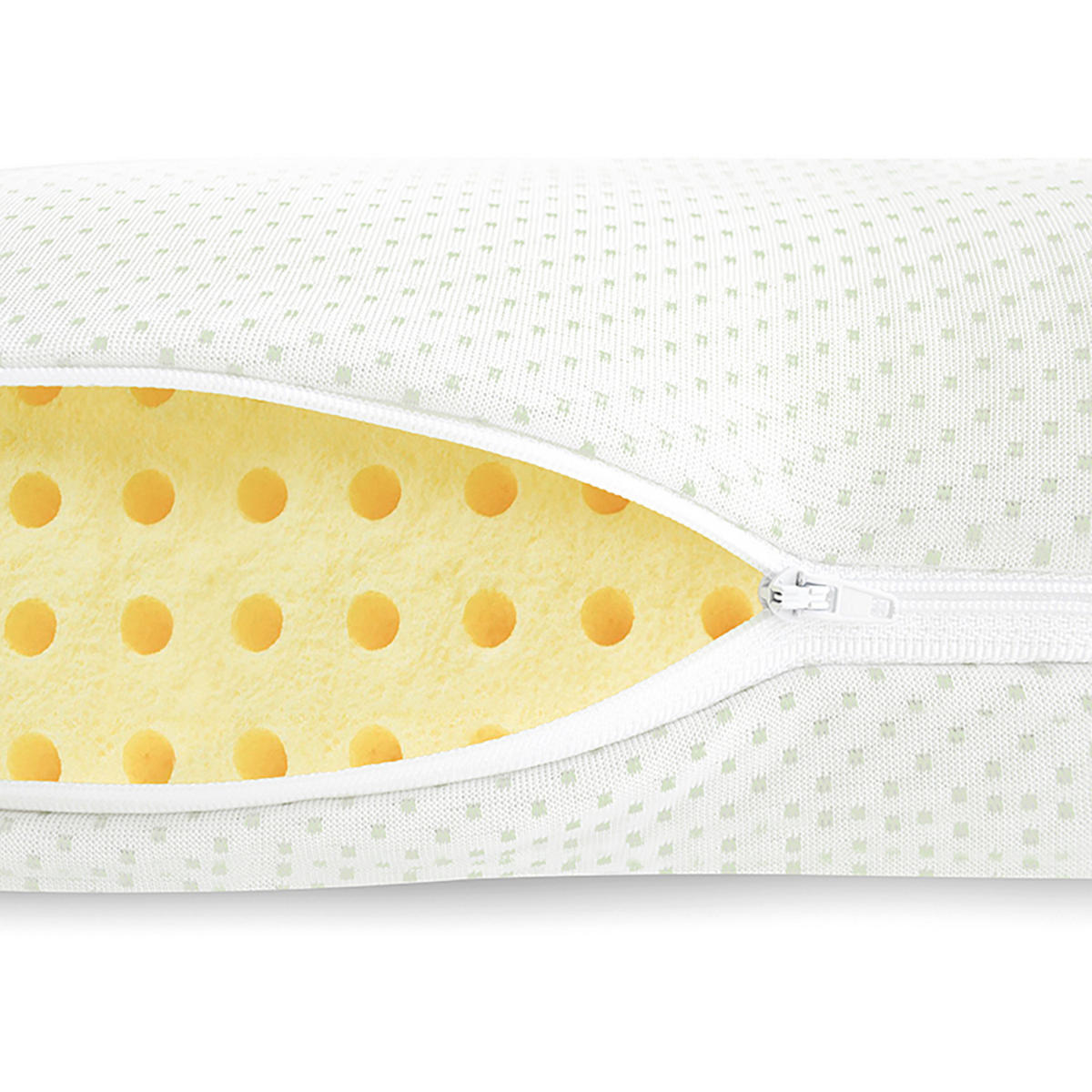 MEMORY FOAM KOPFKISSEN Aloe Vera 40x80 cm – ergonomisches Visco Kissen mit 2 Aloe Vera Bezügen, atmungsaktiv & waschbar - Weiß, Textil (40/80cm) - Mister Sandman