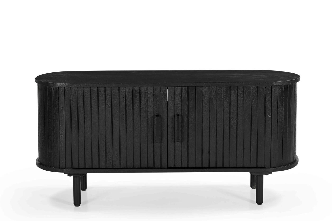TV-MÖBEL aus Mangoholz 120cm, schwarz - Schwarz, Holz (120/56/46cm) - Giga Meubel