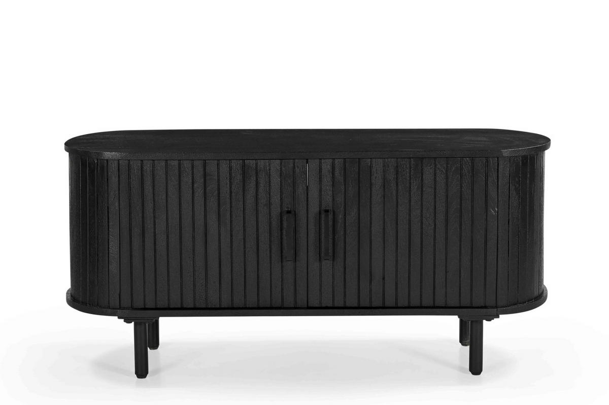 TV-MÖBEL aus Mangoholz 120cm, schwarz - Schwarz, Metall (120/56/46cm) - Giga Meubel