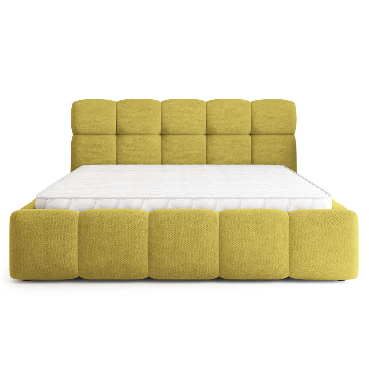 POLSTERBETT FARU SR 180x200 cm mit Bettkästen - Gelb - Gelb, Holz (180/200cm) - MASSENO