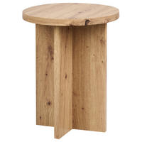 BEISTELLTISCH hellbraun Holzoptik rund 42 cm Stanton - Hellbraun, Holzwerkstoff (42/42/55cm) - Beliani