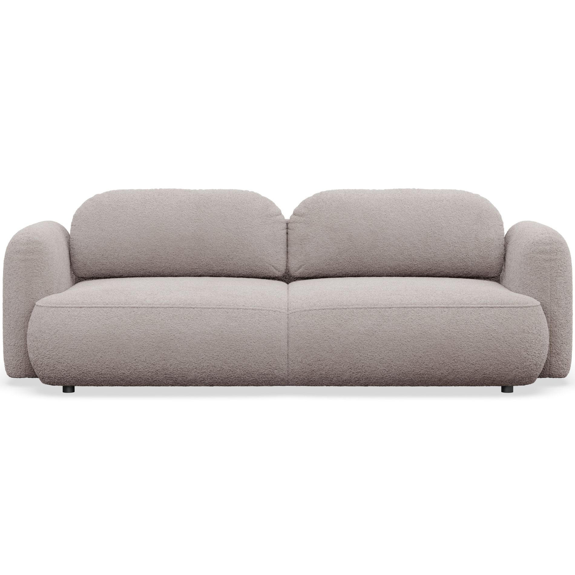 3-SITZER SCHLAFSOFA Tvoya Graubeige Bouclé - Taupe/Schwarz, Kunststoff/Textil (253/82/110cm) - Selsey