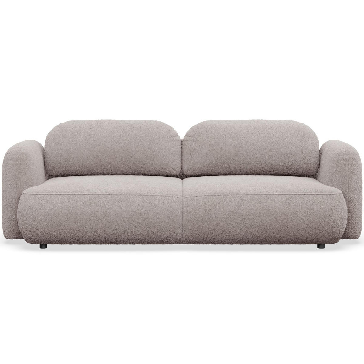 3-SITZER SCHLAFSOFA Tvoya Graubeige Bouclé - Taupe/Schwarz, Kunststoff/Textil (253/82/110cm) - Selsey