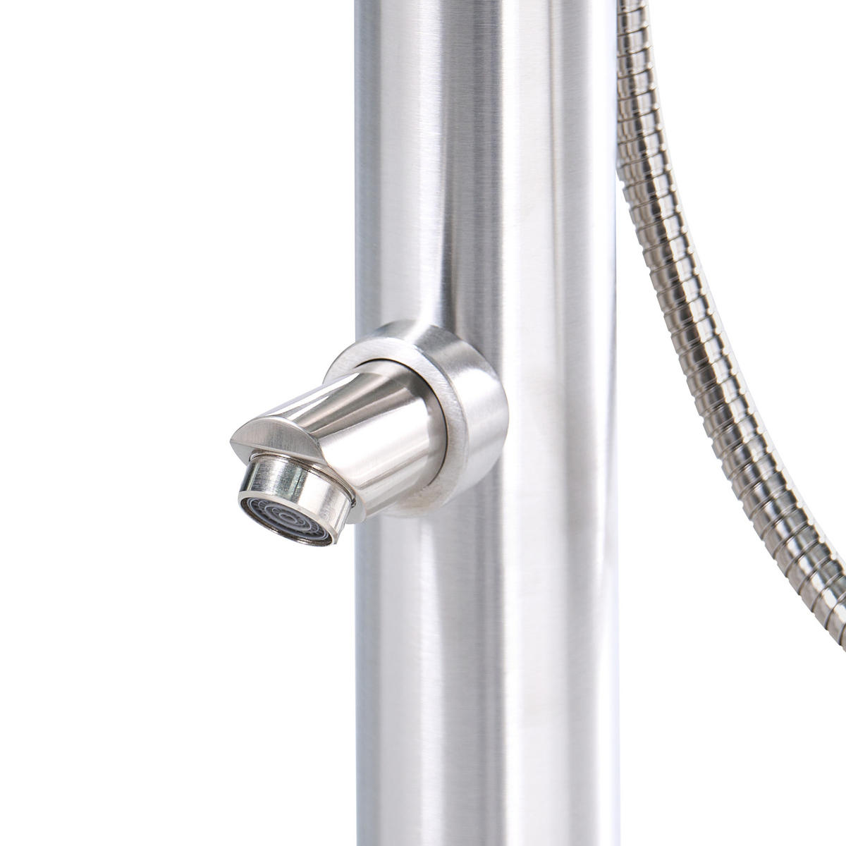 FREISTEHENDE Gartendusche Silber Sorapata - Silberfarben, Metall (57/230/17cm) - Beliani