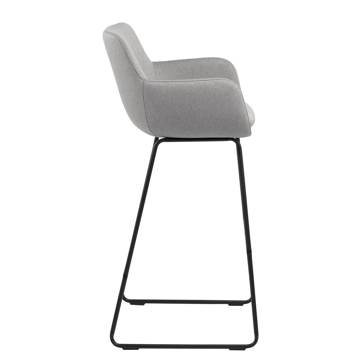 BARSTUHL - 2er-Set - Webstoff / Metall - Hellgrau, Textil/Metall (52/100/53cm) - home24