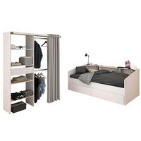KINDERZIMMER SET Parisot Sleep 3-tlg. Holzdekor Weiß/Eiche - Eichefarben/Weiß, Kunststoff (100/1/200cm) - 58aufmkessel
