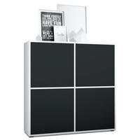 HIGHBOARD Cuba Türen in Schwarz matt - Schwarz, Holzwerkstoff (104/105.5/35.5cm) - Vladon