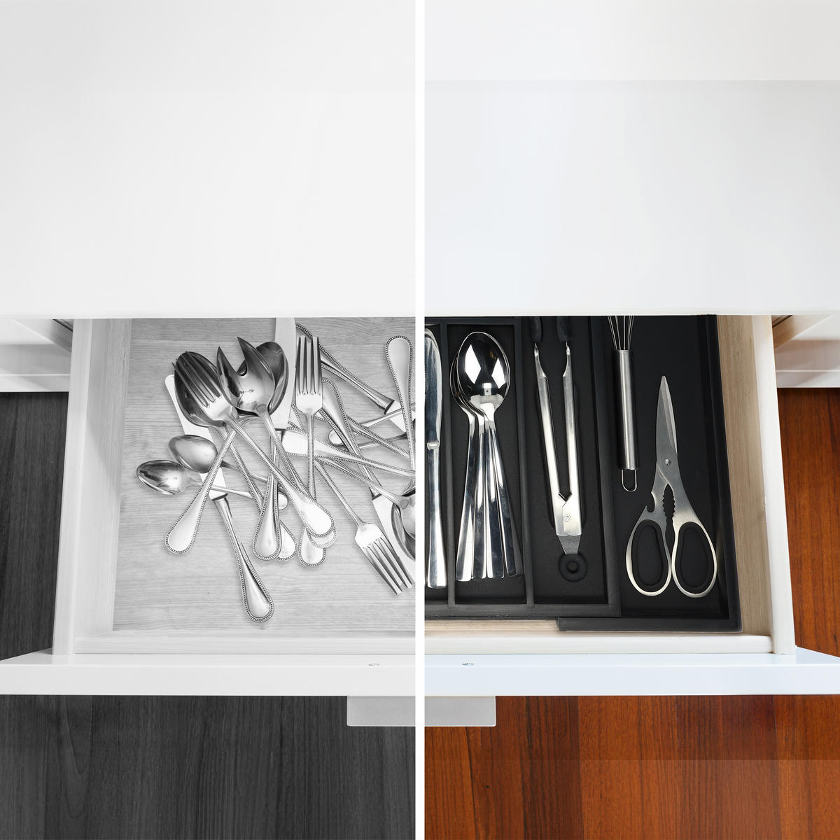 BESTECKKASTEN - Schwarz, Holz/Holzwerkstoff (48/5/33.5cm) - Relaxdays