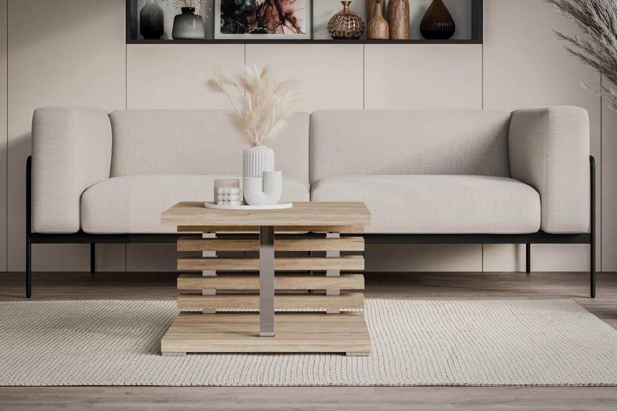 KAFFEETISCH 60x60x44 cm - Sonoma Eiche - YOTO +2 - Erlefarben, Holzwerkstoff (60/60/44cm) - ALTDECOR