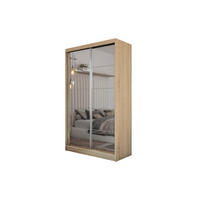 SCHWEBETÜRENSCHRANK FIORELLA 120/216/61 cm 2-türig mit Spiegel Sonoma Eiche - Sonoma Eiche, Holzwerkstoff (120/216/61cm) - MASSENO