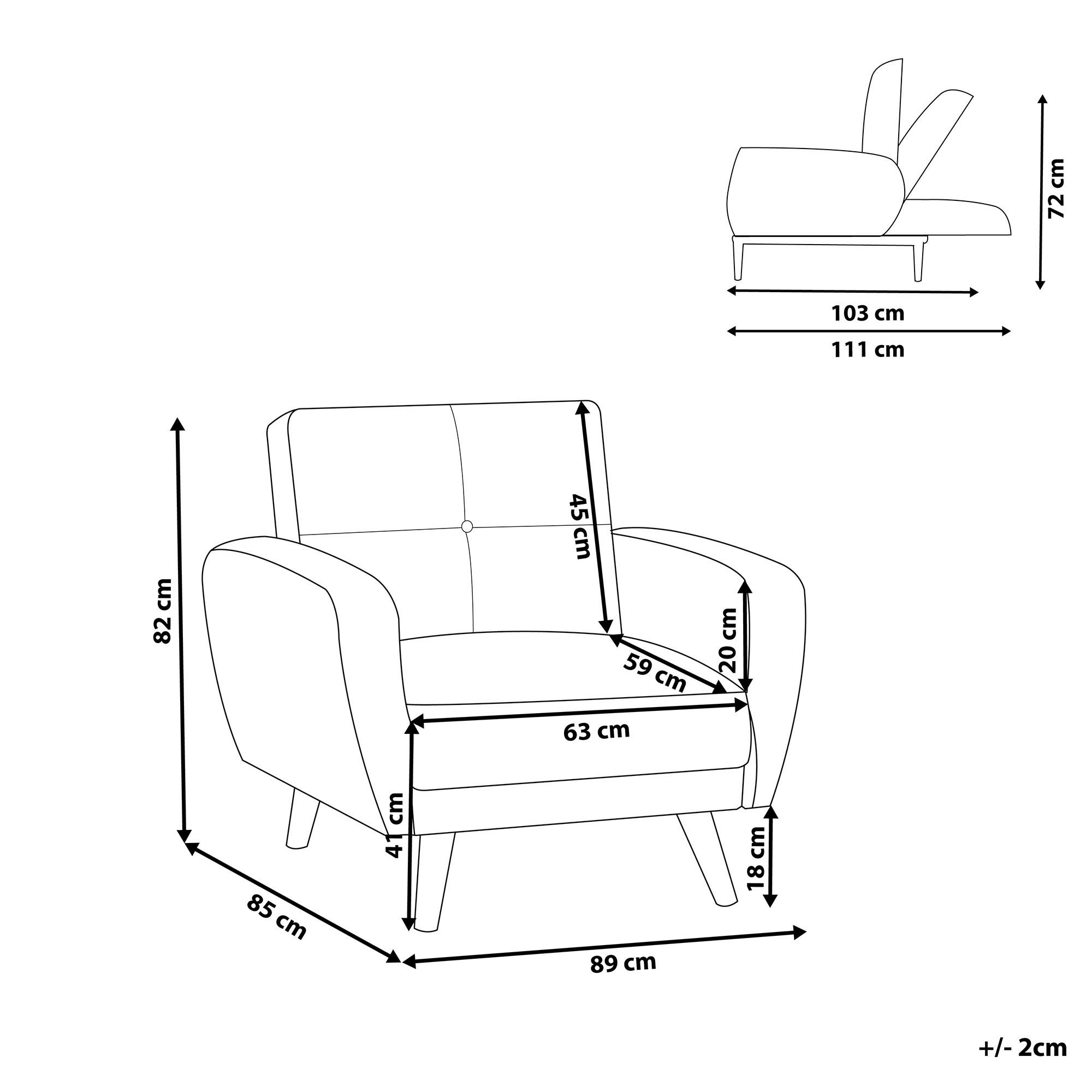 Thumbnail - Beliani Sessel, Beige, Hellbraun, Textil, 89x82x85 cm, Wohnzimmer, Sessel, Polstersessel