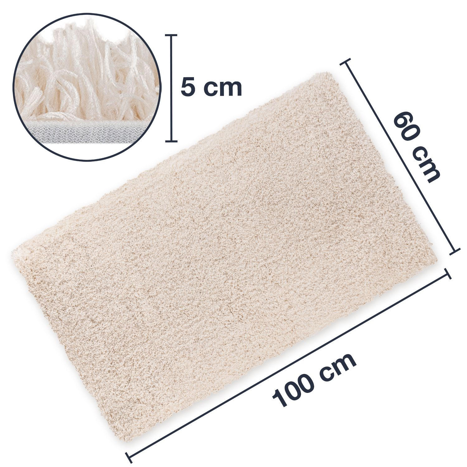 BADTEPPICH VIENNA - Creme, Textil (60/100cm) - WohnDirect