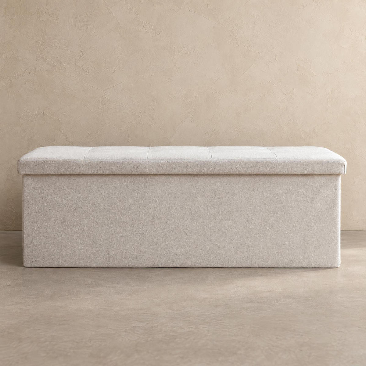 HOCKER mit Stauraum 110/38/38 cm - Beige, Textil (38/38/110cm) - SCENA LIVING