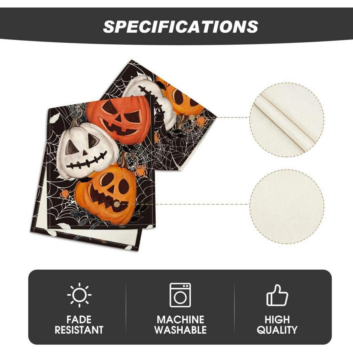 TISCHLÄUFER Halloween Kürbisse Spinnennetz 40 x 240 cm - Multicolor, Textil (240/40/1.5cm)