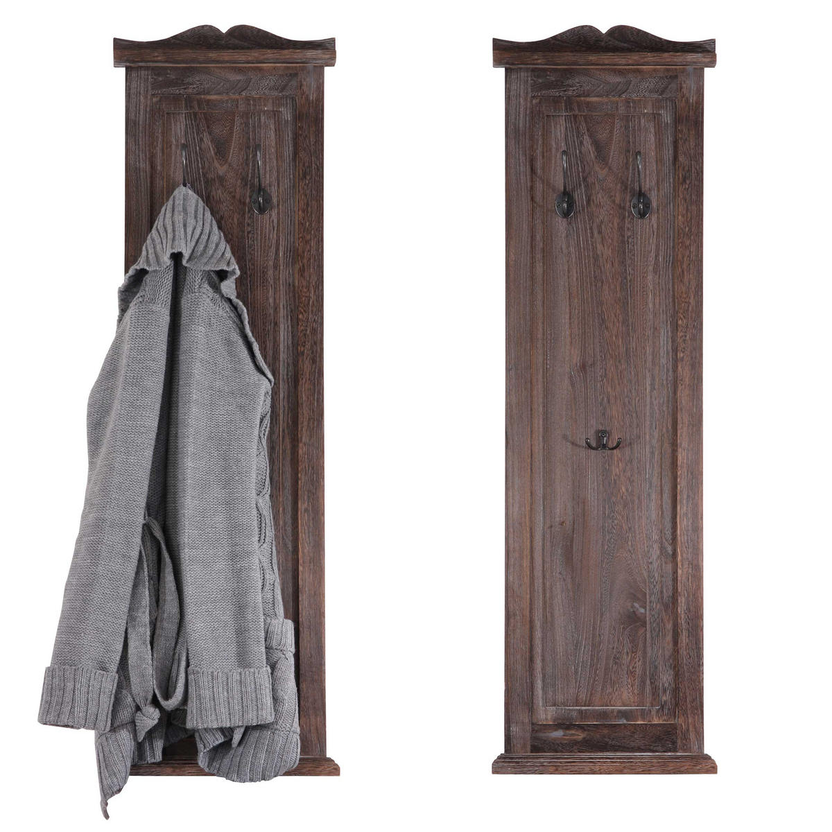 WANDGARDEROBE Braun 2er-Set - Braun, Holz (28/109/5cm) - MCW