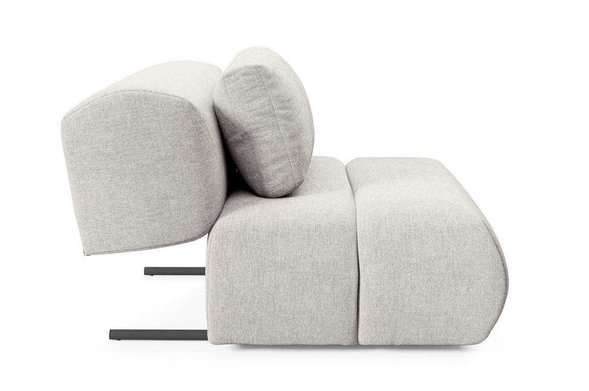 SESSEL ATOMO, Modern Polstersessel Loungesessel, Chenille-Stoff Beige - Beige, Holz/Metall (98/82/134cm) - MASSENO