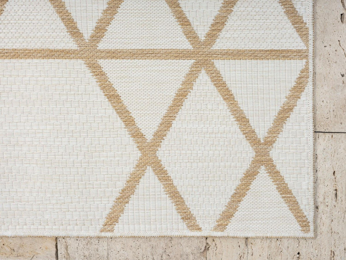 OUTDOORTEPPICH Flint Beige,Dunkelgrau,Sandfarben 100/160 cm - Beige, Textil (100/160cm) - My-Rug