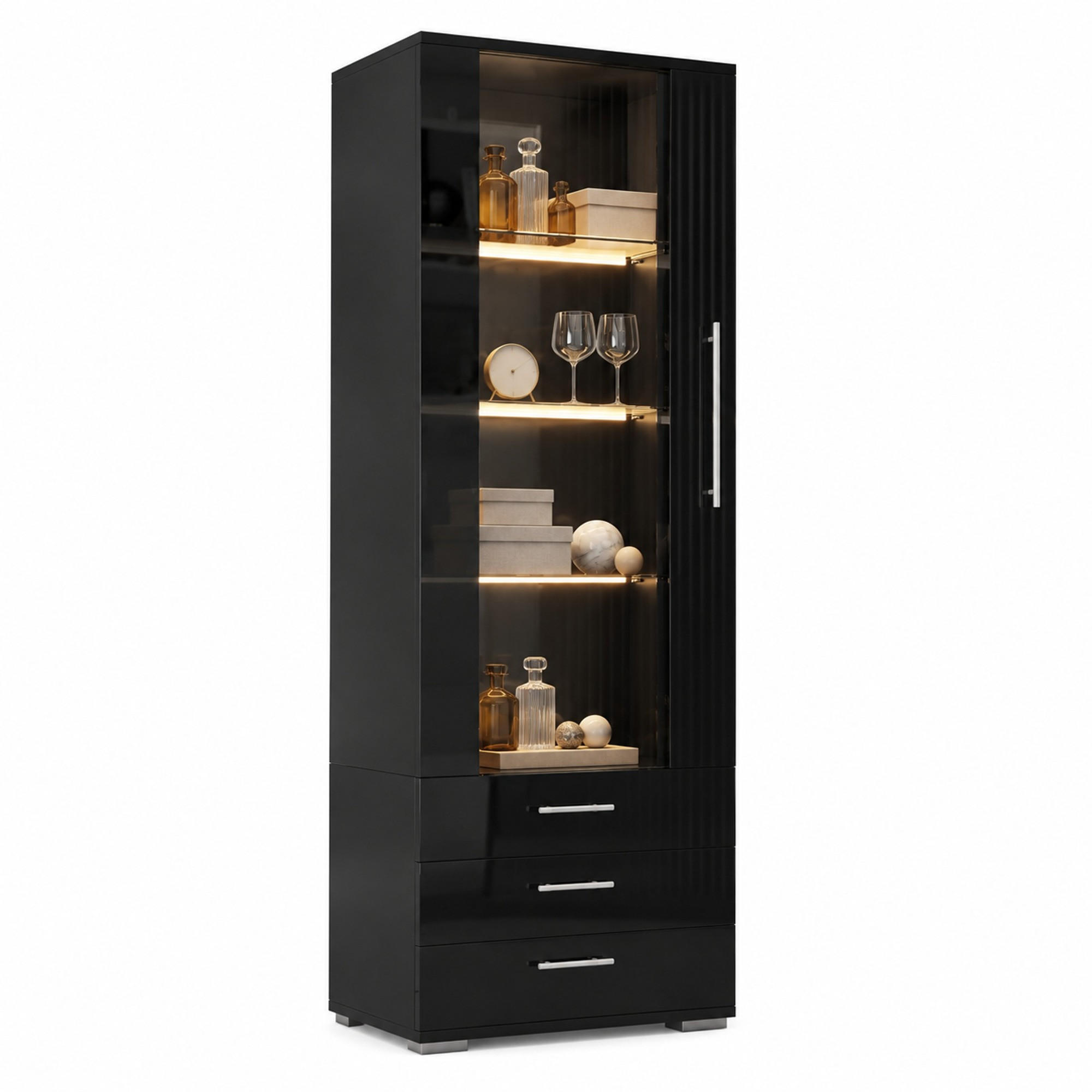 Ivmeu Vitrine Schwarz 60x180x35 cm