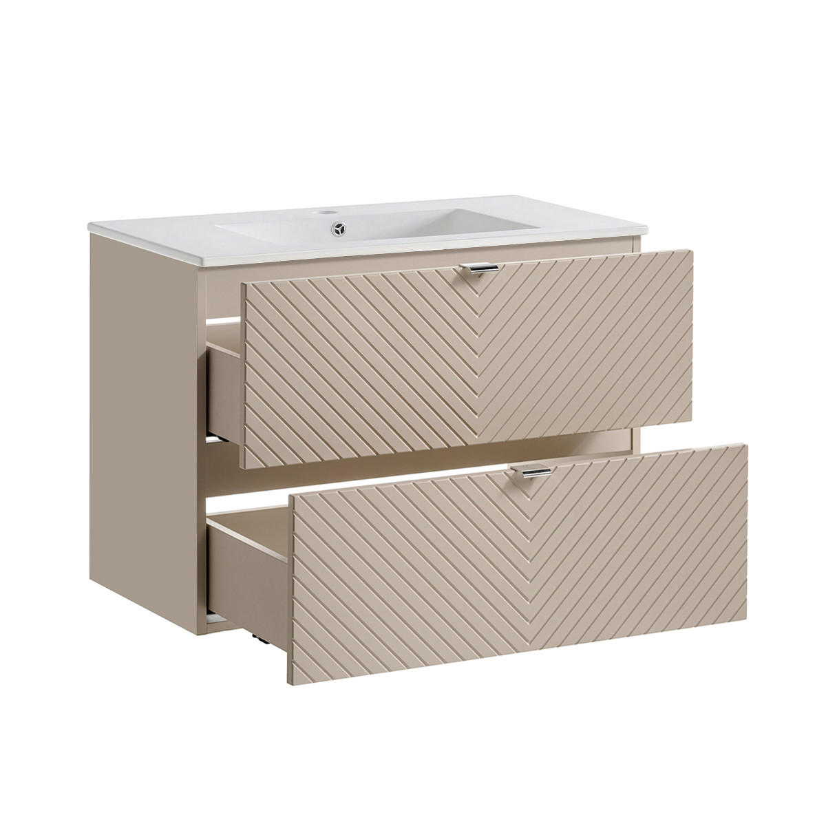 BADMÖBEL 80cm Manoa 2er-Set Kaschmir - Beige, Holzwerkstoff (80/57/40cm) - Petits-meubles
