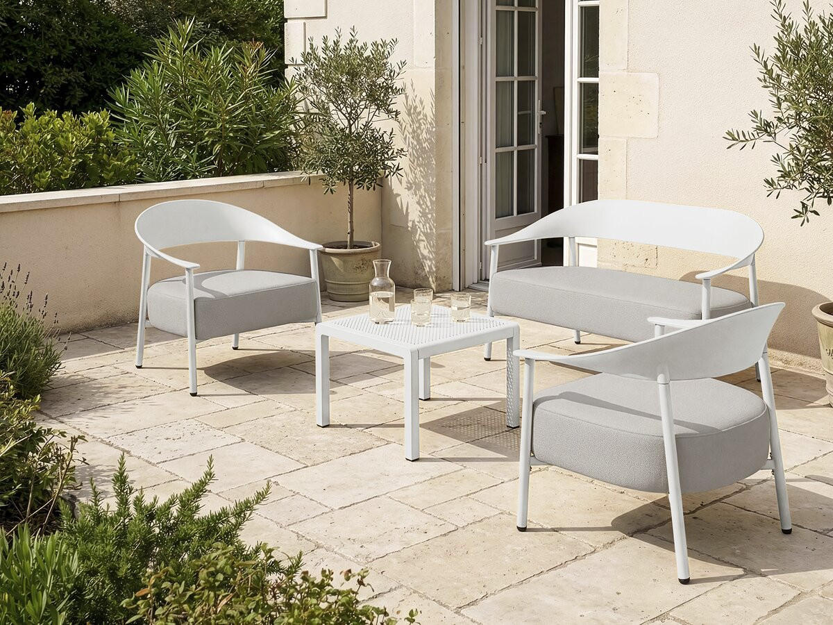 GARTENSITZGRUPPE céora weiss - Weiß, Metall - Habitat Garten