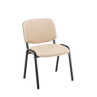 BESUCHERSTUHL Keen mit Stoffbezug, Gestell Schwarz / Bezug Creme - Schwarz/Naturfarben, Textil/Metall (53/83/53cm) - TPFLiving