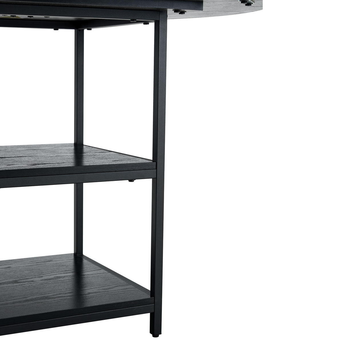 ESSTISCH 107/75 cm Schwarz aus MDF und Metall mit doppelter Ablage - Schwarz, Holzwerkstoff (107/107/75cm) - OKMYHOME
