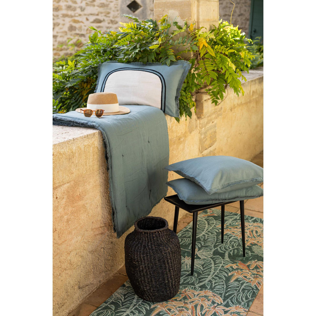 TEPPICH Nona prusse 67 x 200 x 1 cm - Blau, Textil (67/200cm) - Vivaraise