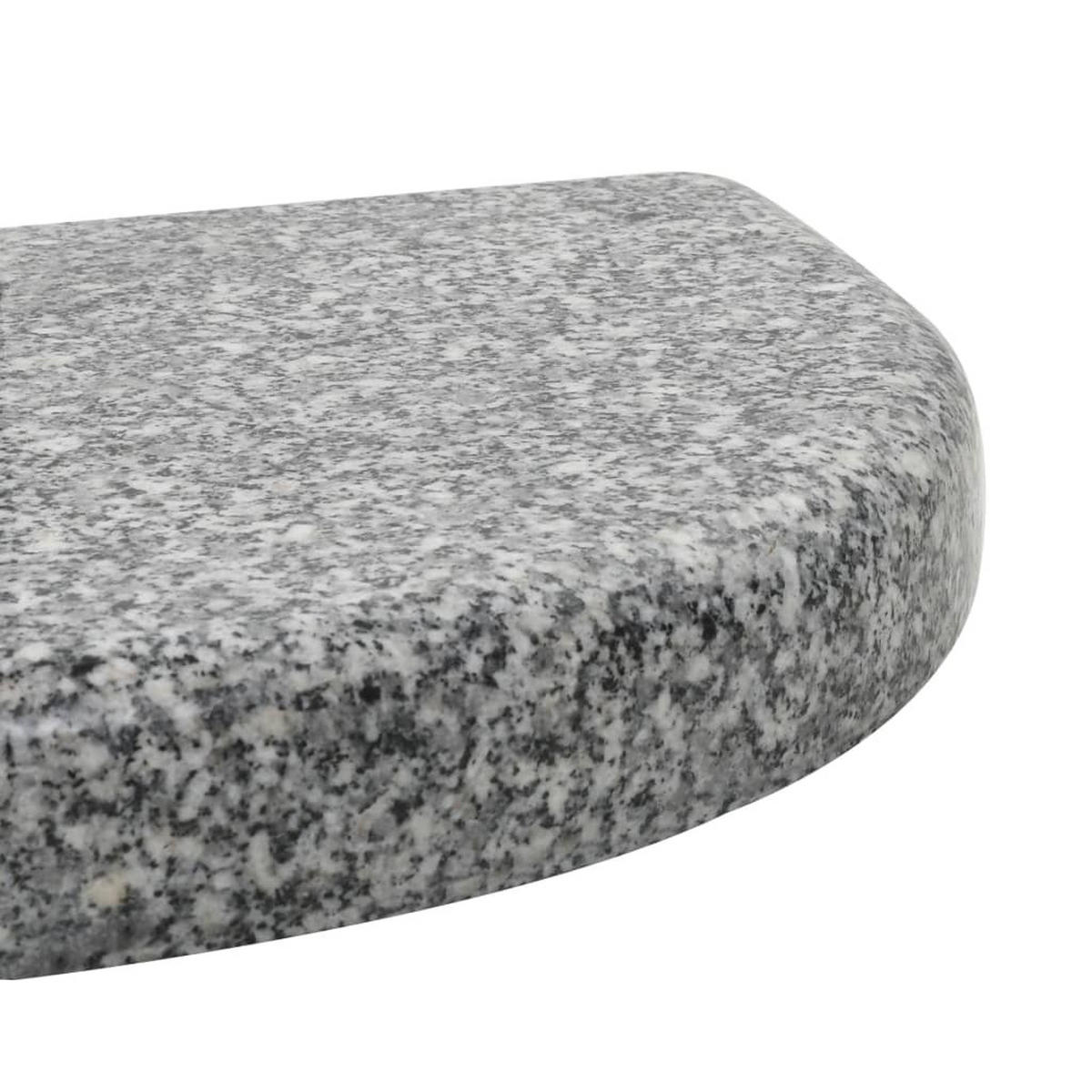 SONNENSCHIRMSTÄNDER Granit 10 Kg Gebogen Grau - Grau, Stein (28/40cm) - vidaXL