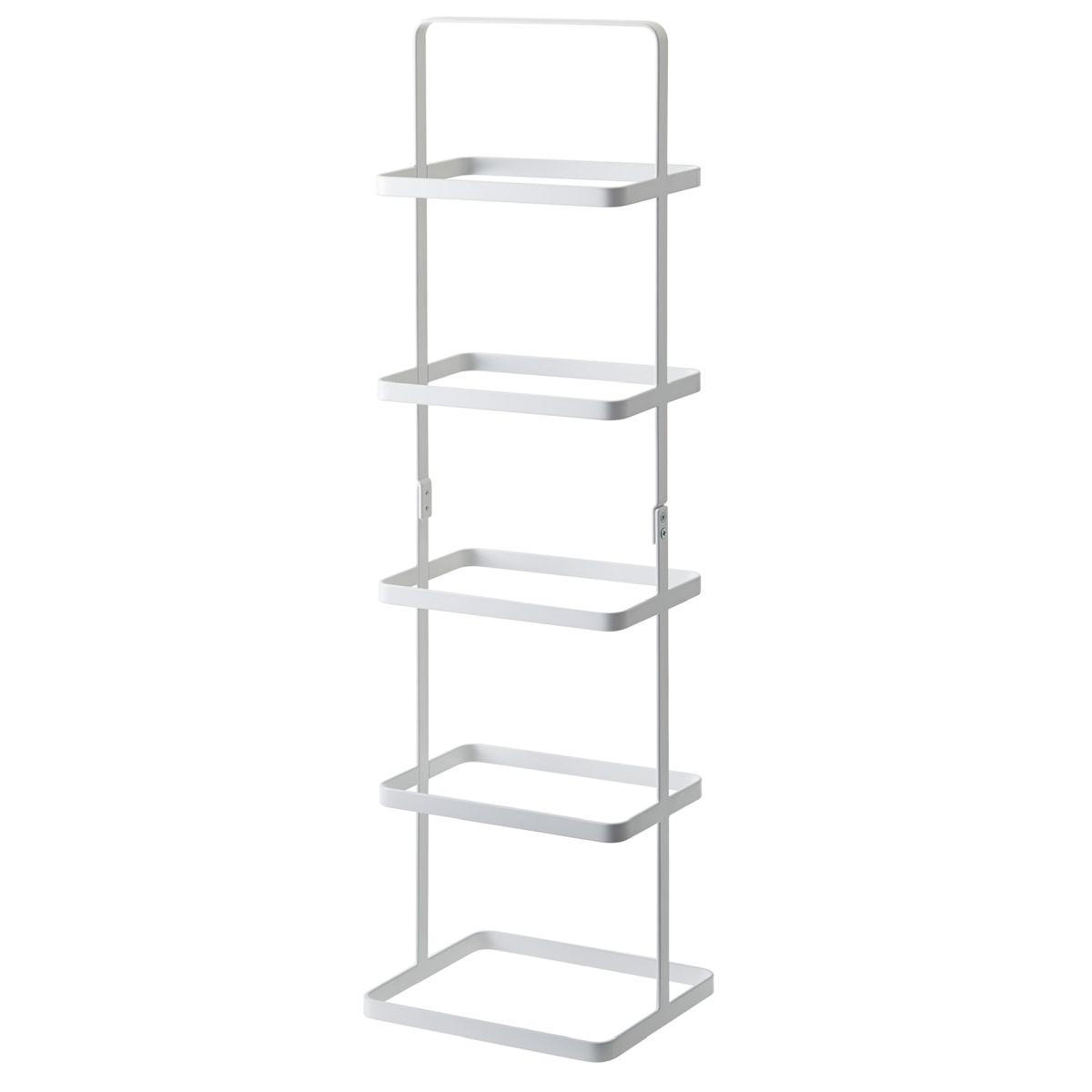SCHUHREGAL Tower weiß tragbar für 5 Paar Schuhe 22/77/14 cm - Weiß, Metall (22/77/22cm) - Yamazaki