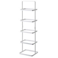 SCHUHREGAL Tower weiß tragbar für 5 Paar Schuhe 22/77/14 cm - Weiß, Metall (22/77/22cm) - Yamazaki