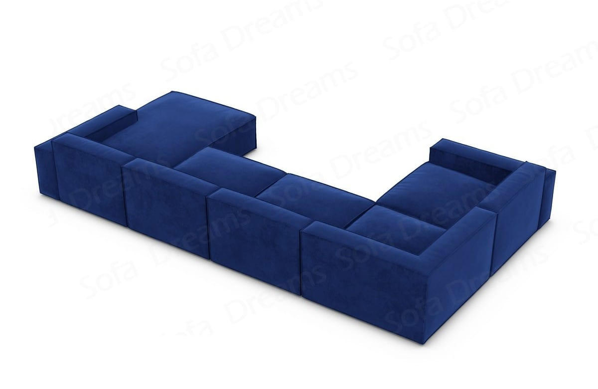 WOHNLANDSCHAFT Beluga Dunkelblau Samtstoff - Dunkelblau, Kunststoff (313/73/181cm)