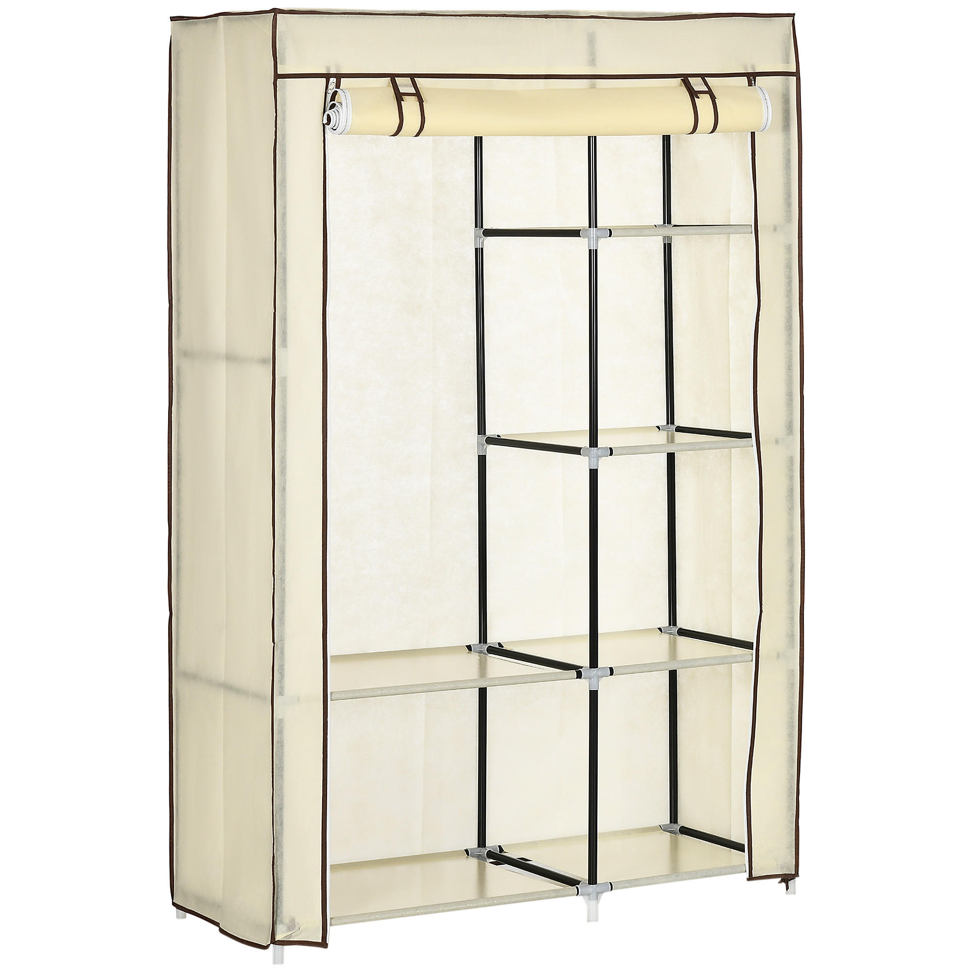 KLEIDERSCHRANK, Stoffschrank, Creme - Creme, Metall (43/162.5/103cm) - HOMCOM