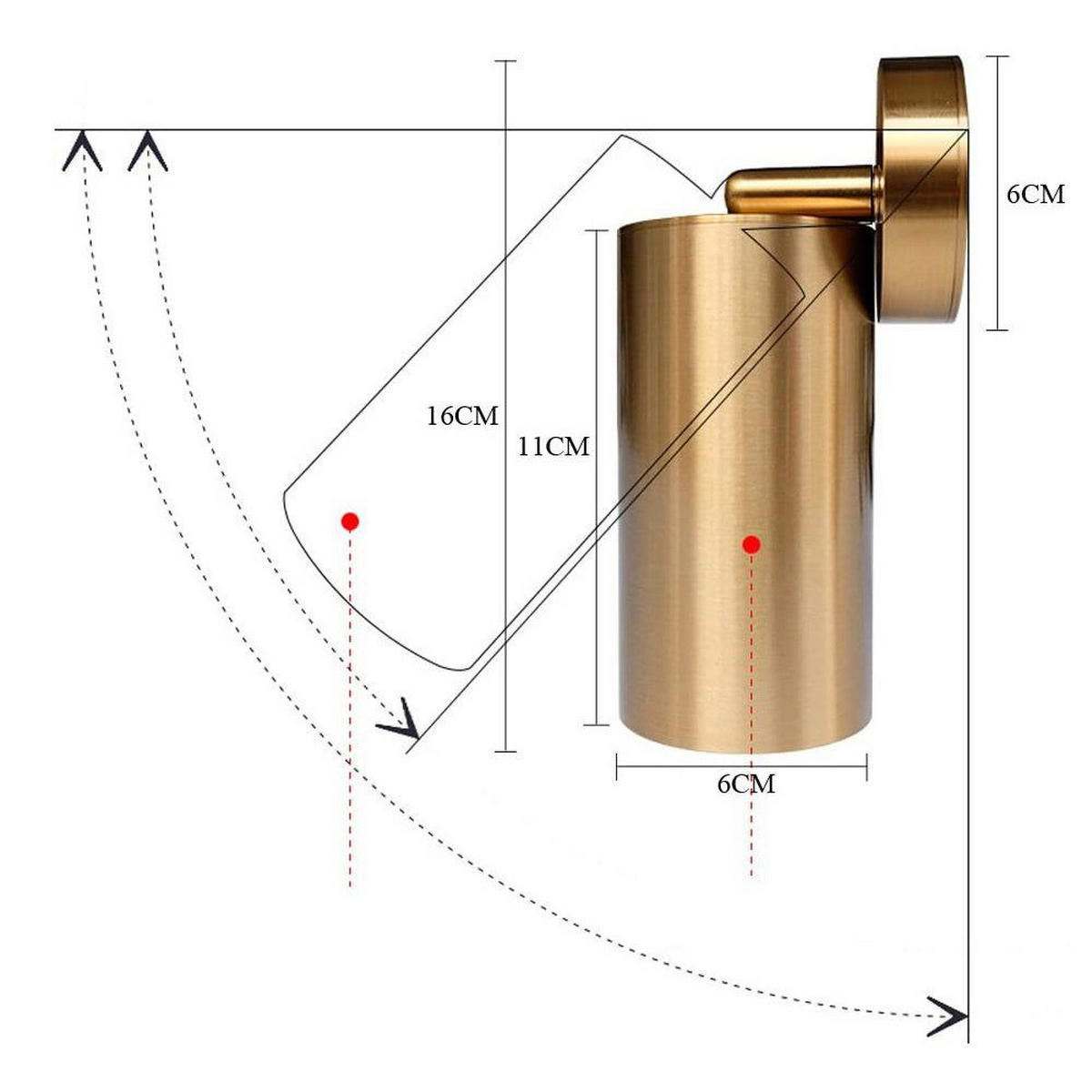 STRAHLER Matteo 1-flammig 6/6/16 cm - Goldfarben, Metall (6/6/16cm) - ZMH