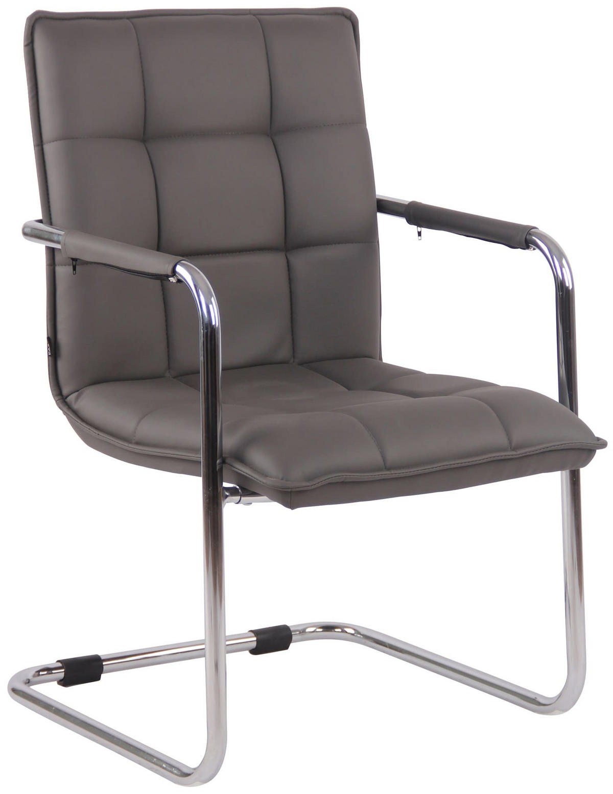 SCHWINGSTUHL 2er Set Lederlook grau - Chromfarben/Grau, Textil/Metall (57/89/64cm) - CLP