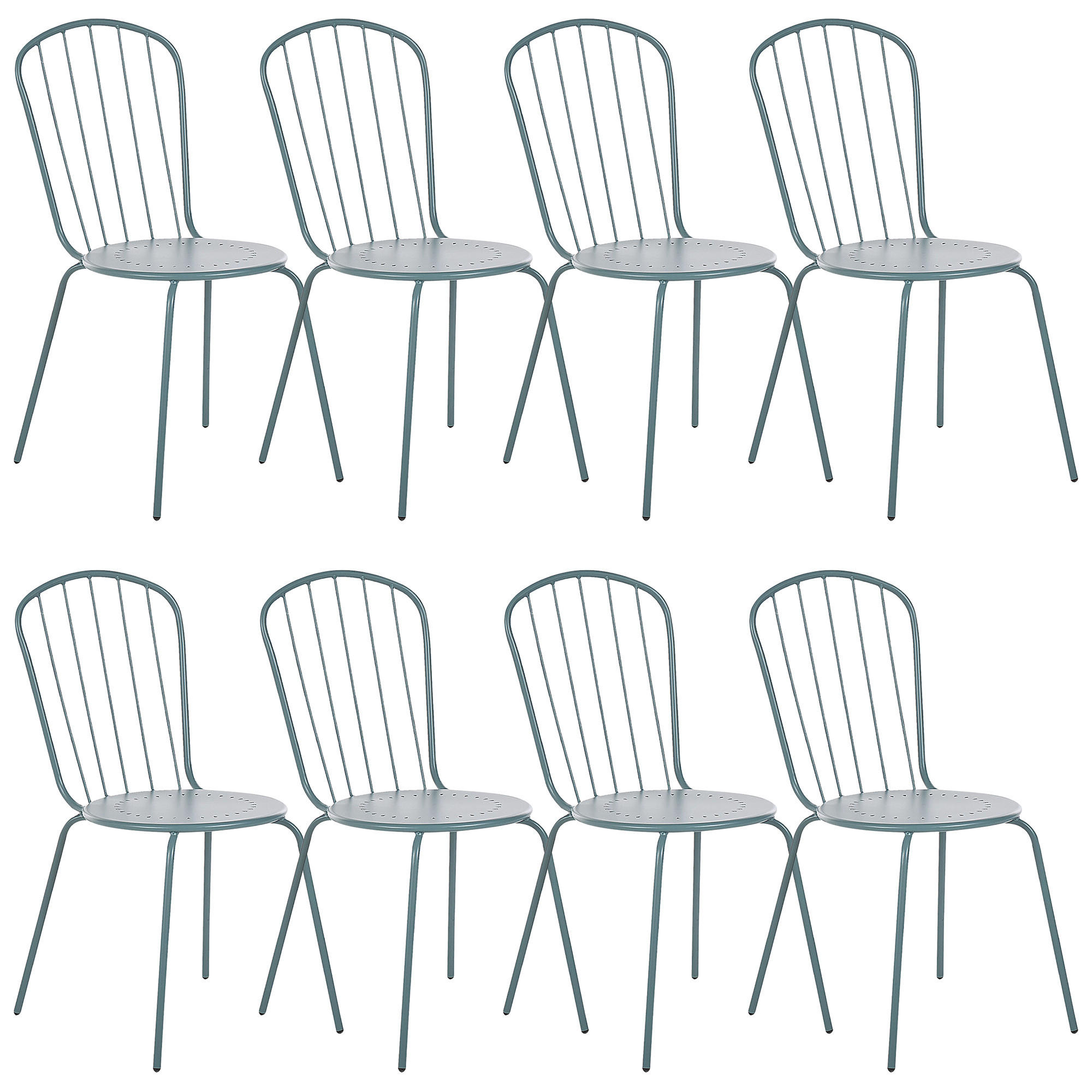 VRTNA STOLICA set od 8 čelik svijetloplavi Calvi - plava, metal (40/89/47cm) - Beliani