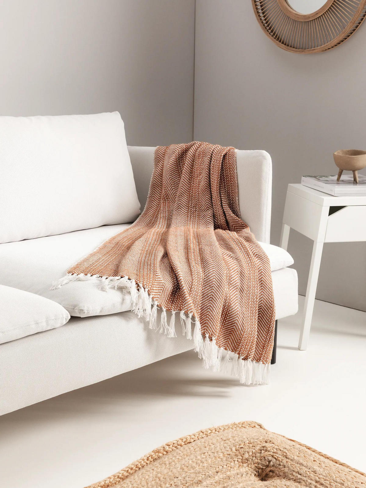 BAUMWOLLDECKE Alisea Braun 125x150 cm - Braun, Textil (125/150cm) - benuta Nest