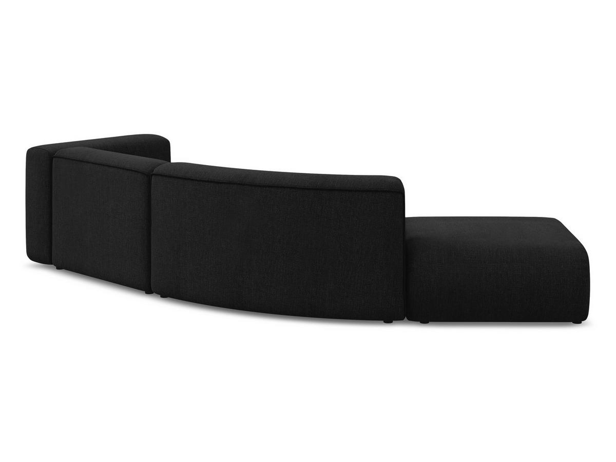 4-SITZER-SOFA Chenille Stoff Schwarz - Schwarz, Kunststoff/Textil (335/70/166cm) - Makamii