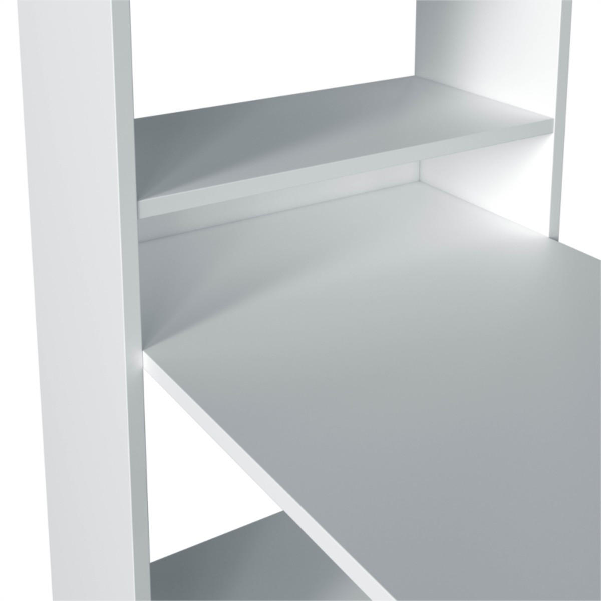 SCHREIBTISCH mit Regal - L120 cm - Weiß, Holzwerkstoff (6.7/53/144cm) - Calicosy