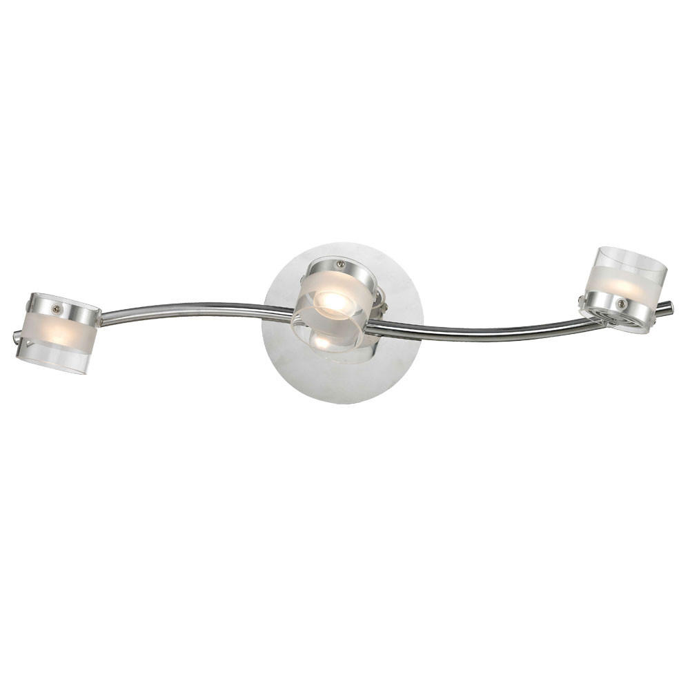 LED DECKENLEUCHTE Ester Silber - Silberfarben, Glas (52/13/15cm) - Esto