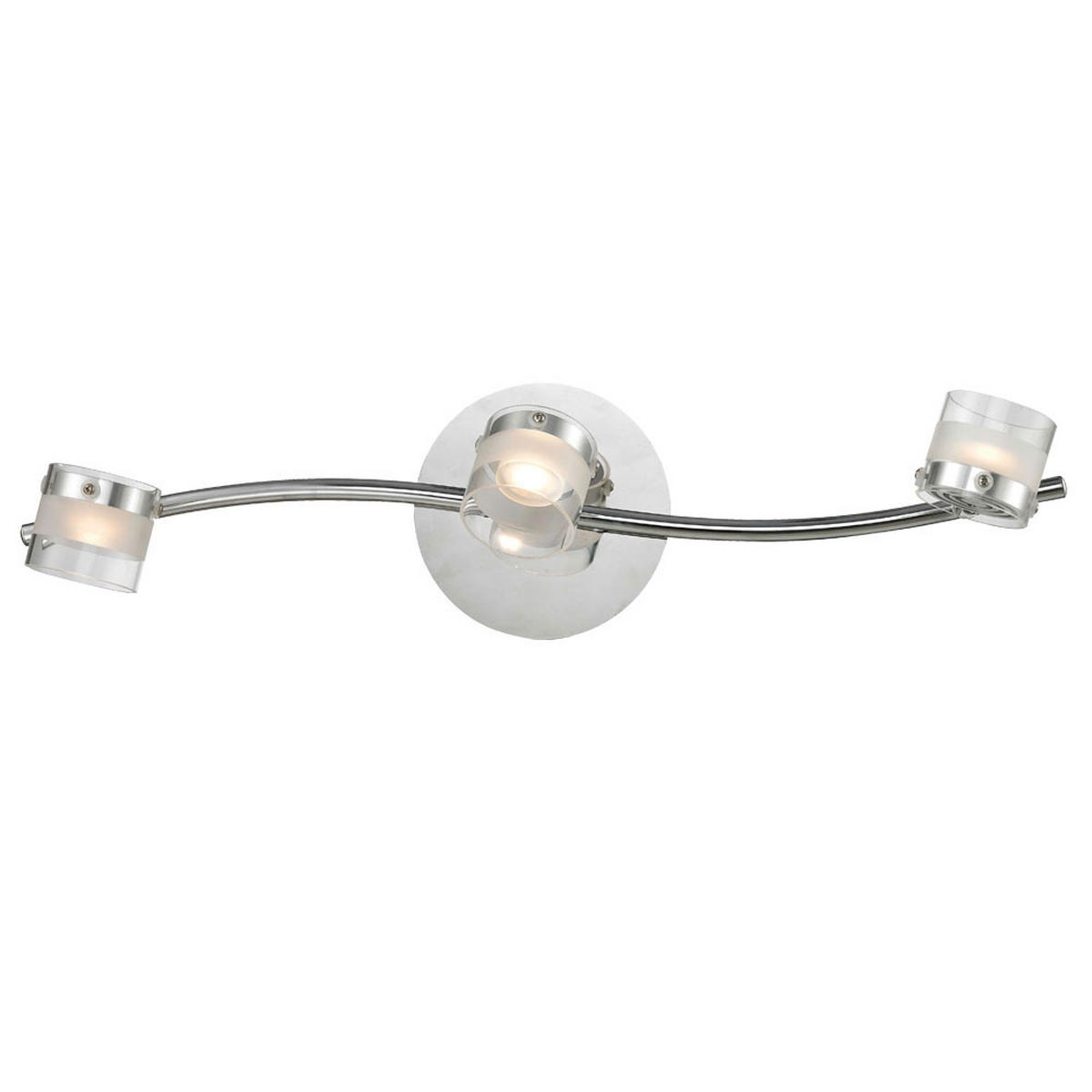 LED DECKENLEUCHTE Ester Silber - Silberfarben, Glas (52/13/15cm) - Esto