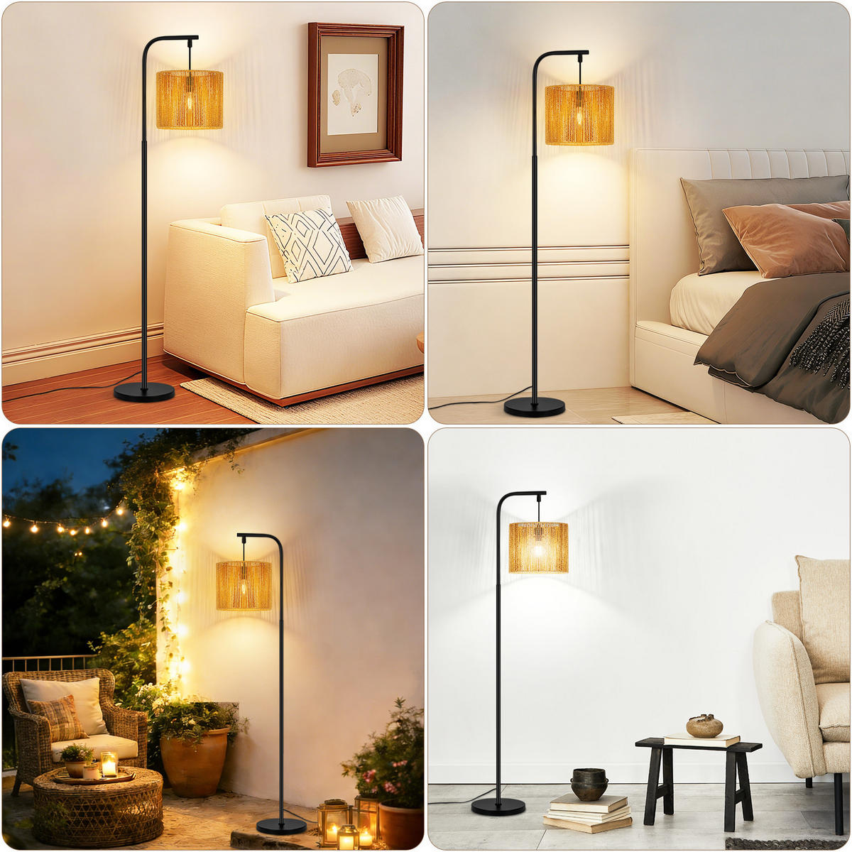 STEHLAMPE Aether 24/25/164 cm - Schwarz, Metall (24/25/164cm) - ZMH