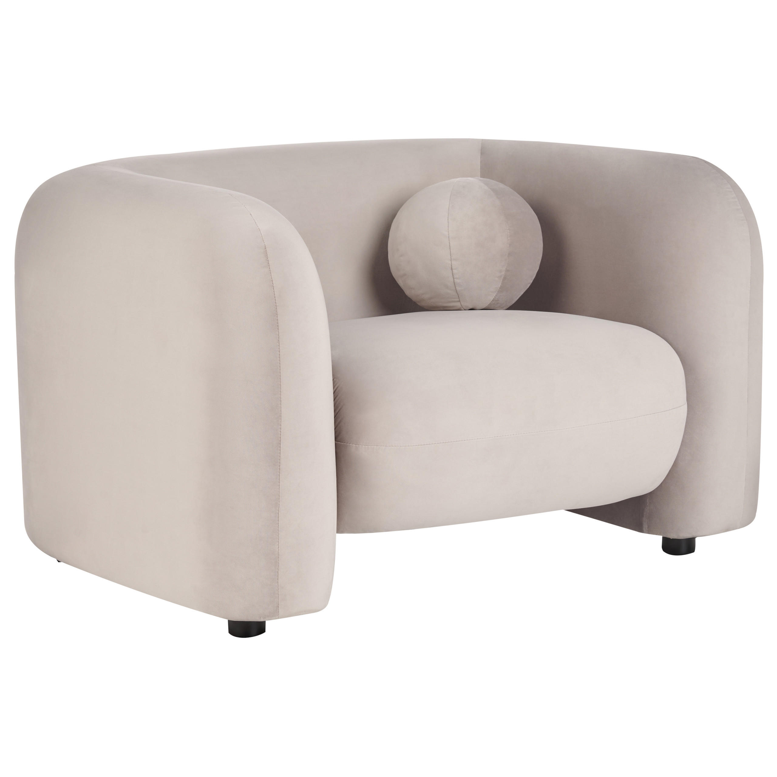 SESSEL Samtstoff Taupe Leiren - Taupe, Textil (111/73/83cm) - Beliani