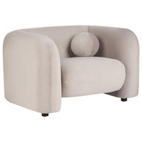 SESSEL Samtstoff Taupe Leiren - Beige, Textil (111/73/83cm) - Beliani