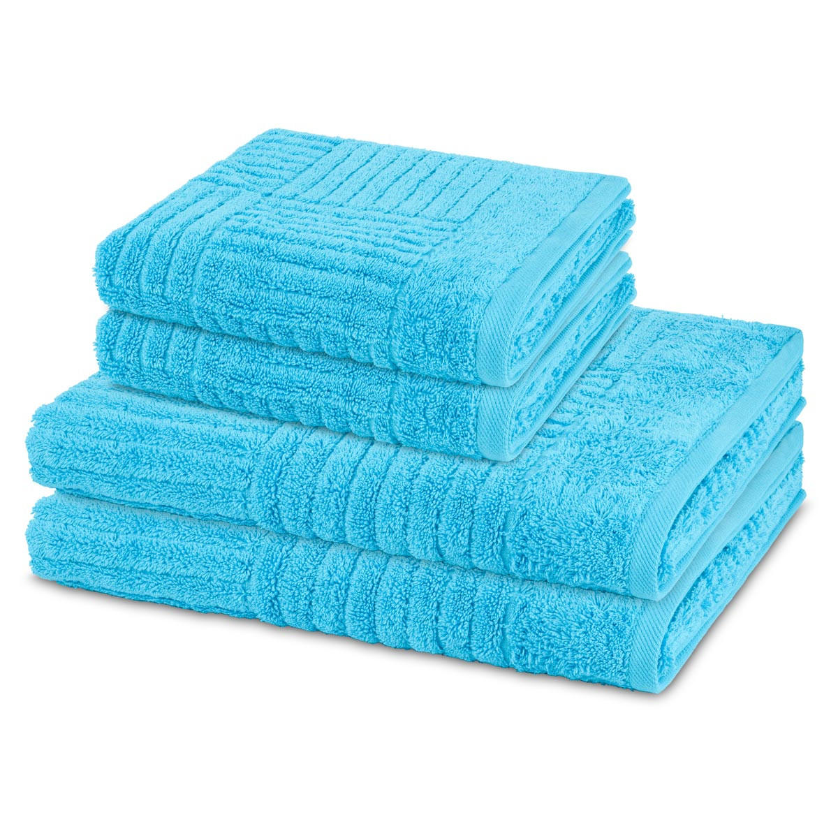 FROTTIERSET Carre 4-teilig - Blau, Textil (50/100cm) - Ross