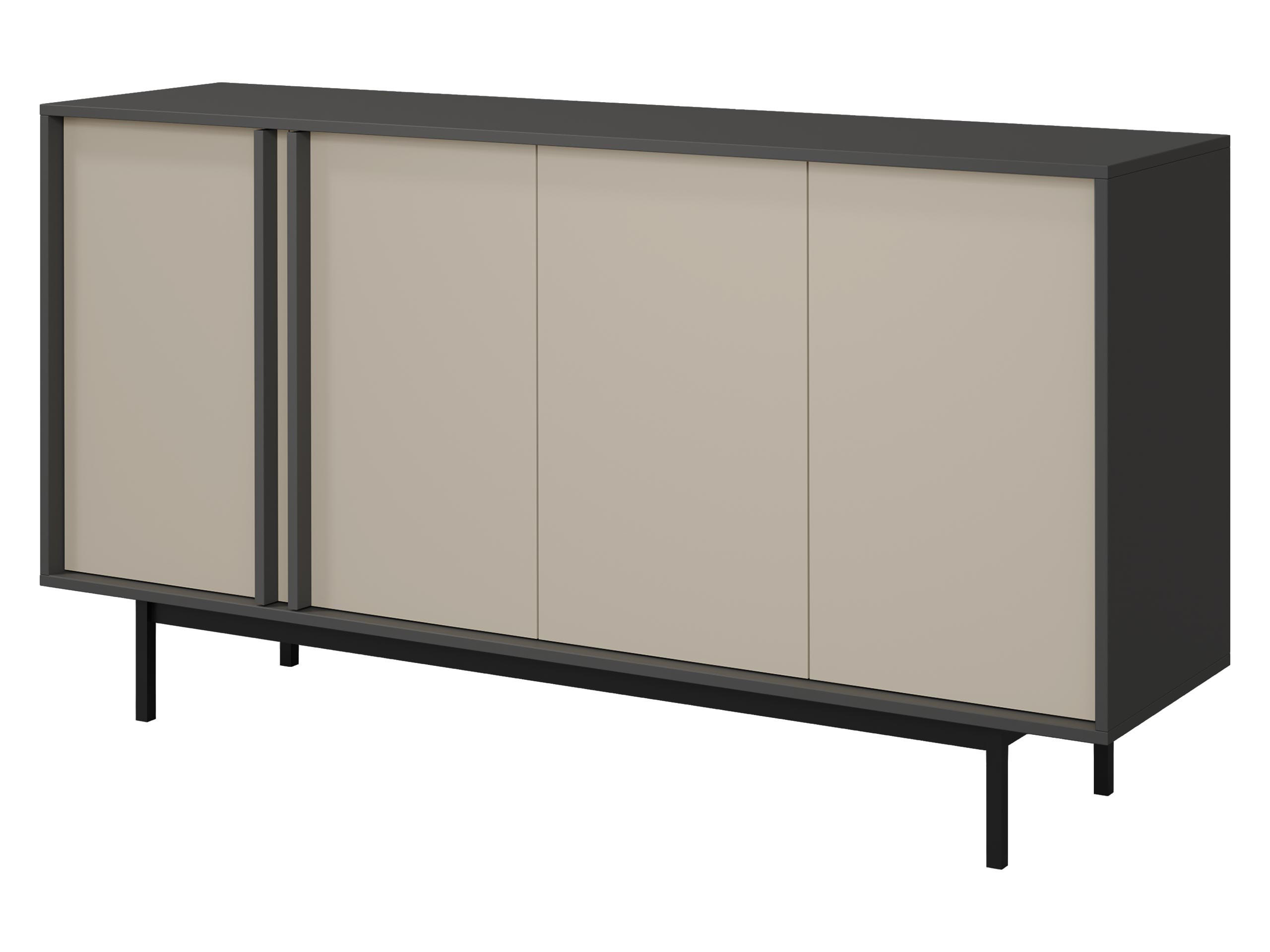 KOMMODE Alsy 4D AL06 - Anthrazit/Beige, Holzwerkstoff/Kunststoff (163/87/43cm) - MIRJAN24
