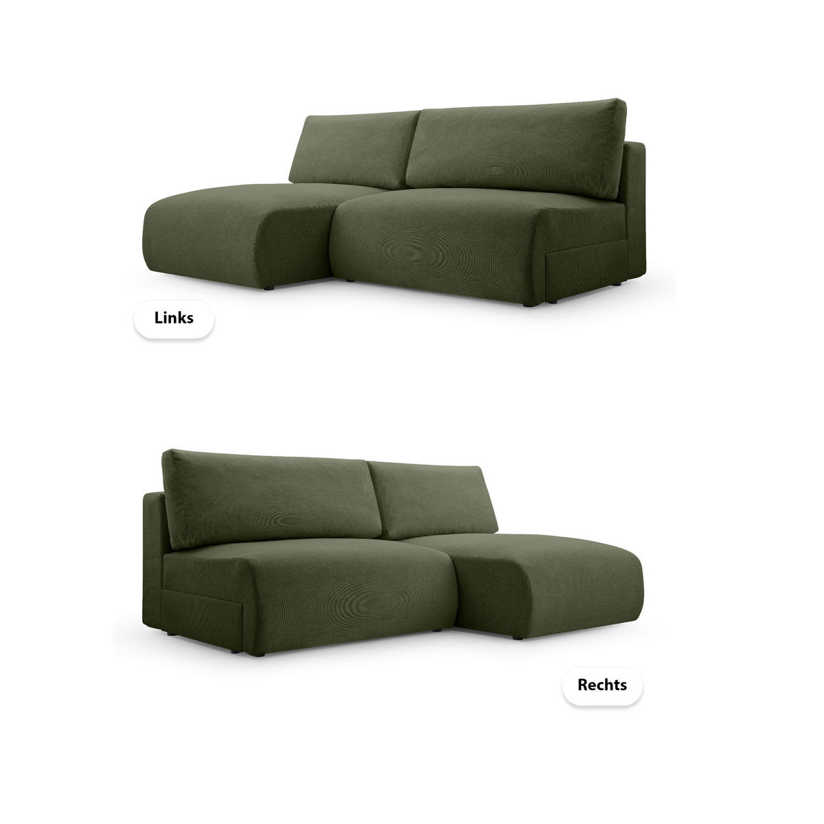 ECKSOFA mit Schlaffunktion Greste, Dunkelgrün - Dunkelgrün, Textil (150/223cm) - Meblito