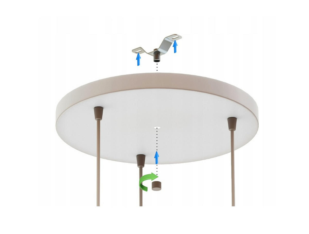 PENDELLEUCHTE ECRU II - Beige/Goldfarben, Glas/Metall (40/40/100cm) - kiki design