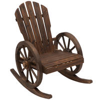 SCHAUKELSTUHL, mit Rollen-Design, Massivholz, Dunkelbraun, 68 x 88 x 92 cm - Dunkelbraun, Holz (88/92/68cm) - Outsunny